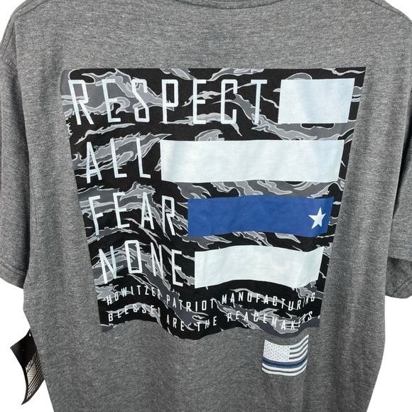 Howitizer MFG | Charcoal Gray Graphic Support Law Enforcement Tee Shirt - Picture 1 of 9